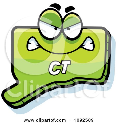 Clipart Mad Green Connecticut State Character - Royalty Free Vector Illustration by Cory Thoman