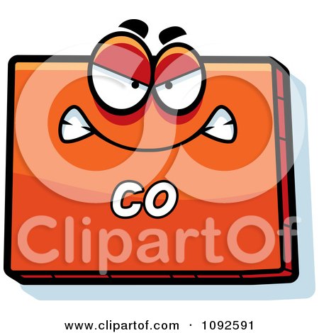 Clipart Mad Orange Colorado State Character - Royalty Free Vector Illustration by Cory Thoman