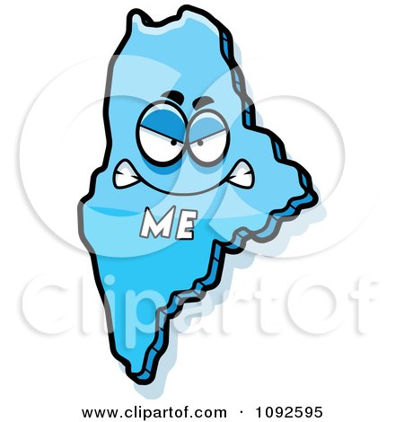 Clipart Happy Blue Maine State Character - Royalty Free Vector Illustration by Cory Thoman