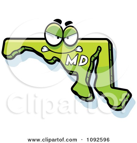 Clipart Mad Green Maryland State Character - Royalty Free Vector Illustration by Cory Thoman