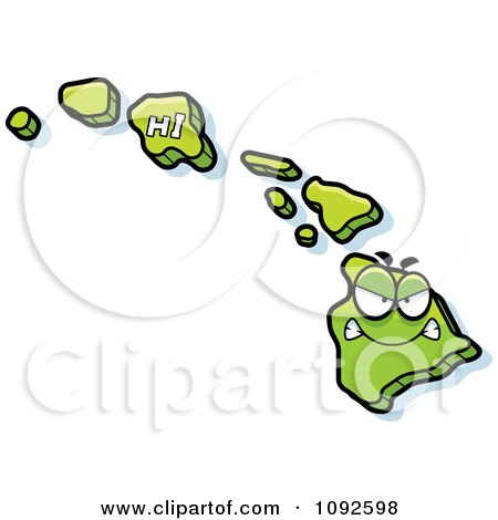 Clipart Mad Green Hawaii State Character - Royalty Free Vector Illustration by Cory Thoman