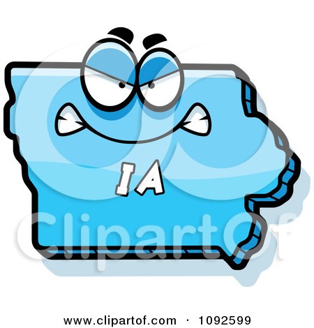 Clipart Mad Blue Iowa State Character - Royalty Free Vector Illustration by Cory Thoman