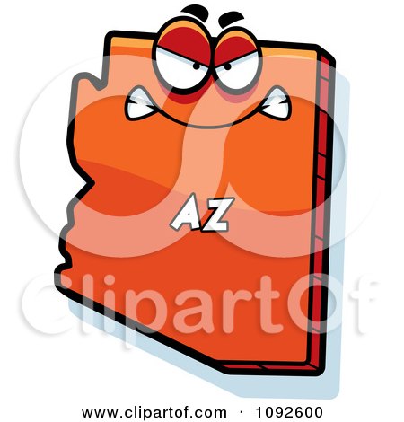 Clipart Mad Orange Arizona State Character - Royalty Free Vector Illustration by Cory Thoman
