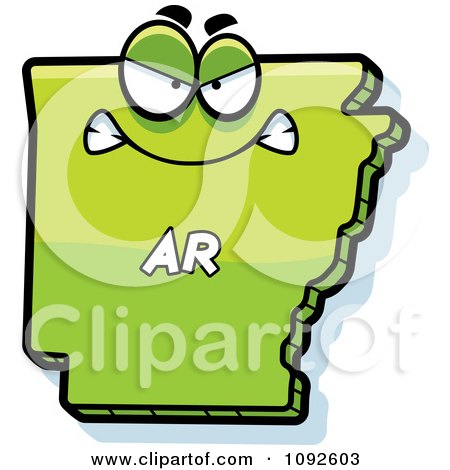 Clipart Mad Green Arkansas State Character - Royalty Free Vector Illustration by Cory Thoman