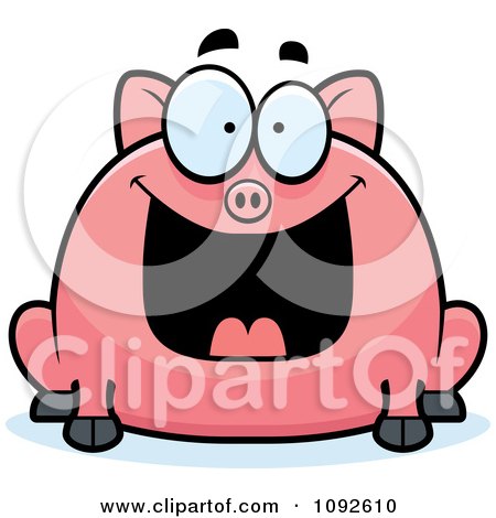 Clipart Chubby Grinning Pig - Royalty Free Vector Illustration by Cory Thoman