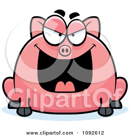 Clipart Chubby Evil Pig - Royalty Free Vector Illustration by Cory Thoman