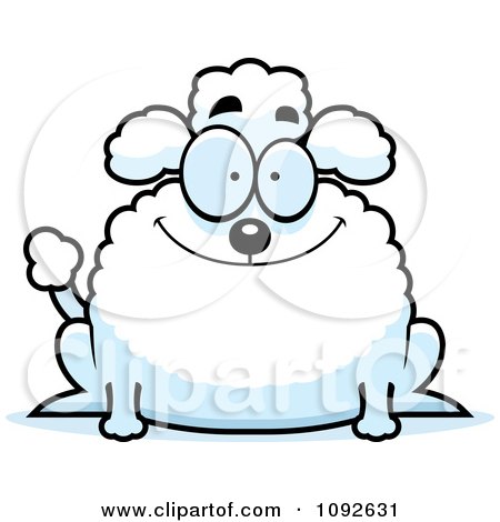 Clipart Chubby Smiling Poodle - Royalty Free Vector Illustration by Cory Thoman