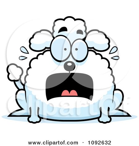 Clipart Chubby Scared Poodle - Royalty Free Vector Illustration by Cory Thoman