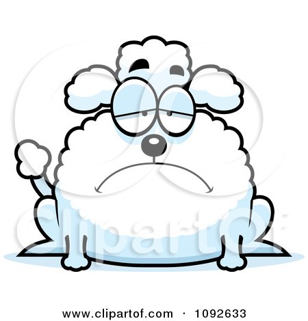 Clipart Chubby Depressed Poodle - Royalty Free Vector Illustration by Cory Thoman