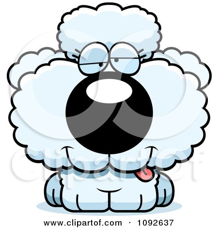 Clipart Goofy White Poodle Puppy - Royalty Free Vector Illustration by Cory Thoman