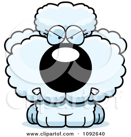 Clipart Mad White Poodle Puppy - Royalty Free Vector Illustration by Cory Thoman
