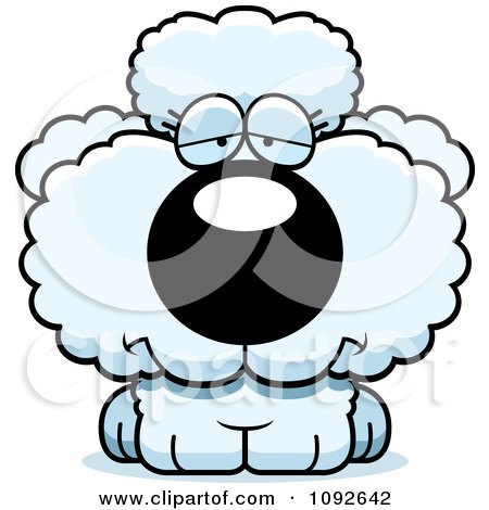 Clipart Depressed White Poodle Puppy - Royalty Free Vector Illustration by Cory Thoman