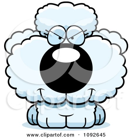 Clipart Sly White Poodle Puppy - Royalty Free Vector Illustration by Cory Thoman
