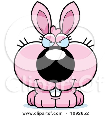 Clipart Sly Pink Bunny - Royalty Free Vector Illustration by Cory Thoman
