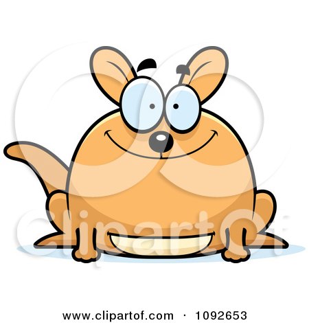 Clipart Chubby Smiling Kangaroo - Royalty Free Vector Illustration by Cory Thoman