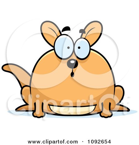 Clipart Chubby Surprised Kangaroo - Royalty Free Vector Illustration by Cory Thoman