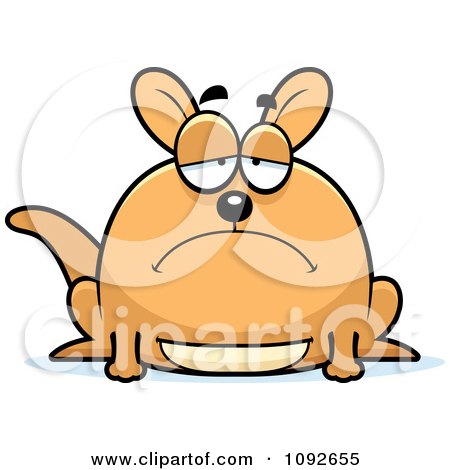 Clipart Chubby Depressed Kangaroo - Royalty Free Vector Illustration by Cory Thoman