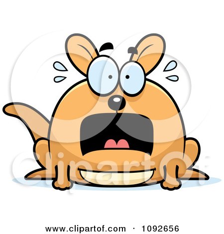 Clipart Chubby Kangaroo Panicking - Royalty Free Vector Illustration by Cory Thoman