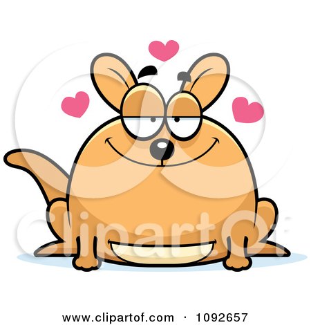Clipart Chubby Kangaroo In Love - Royalty Free Vector Illustration by Cory Thoman