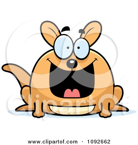 Clipart Chubby Grinning Kangaroo - Royalty Free Vector Illustration by Cory Thoman
