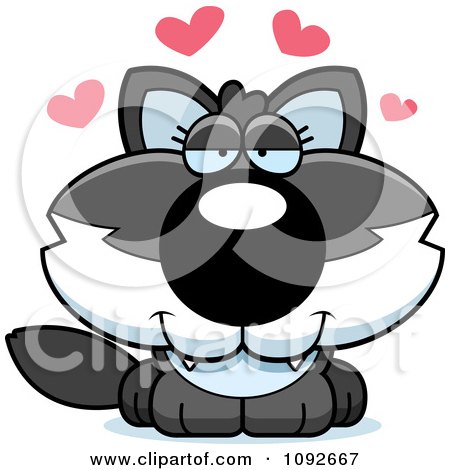 Clipart Cute Baby Wolf In Love - Royalty Free Vector Illustration by Cory Thoman