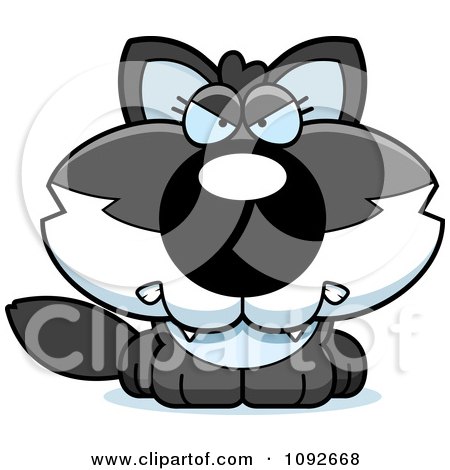 Clipart Mad Baby Wolf - Royalty Free Vector Illustration by Cory Thoman
