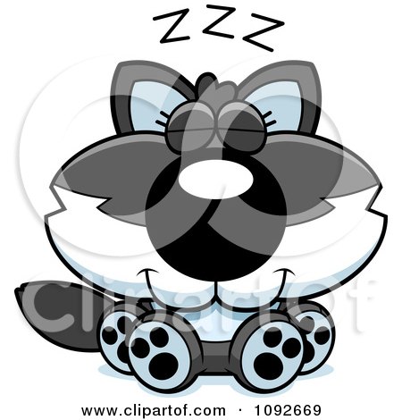 Clipart Cute Baby Wolf Sleeping - Royalty Free Vector Illustration by Cory Thoman