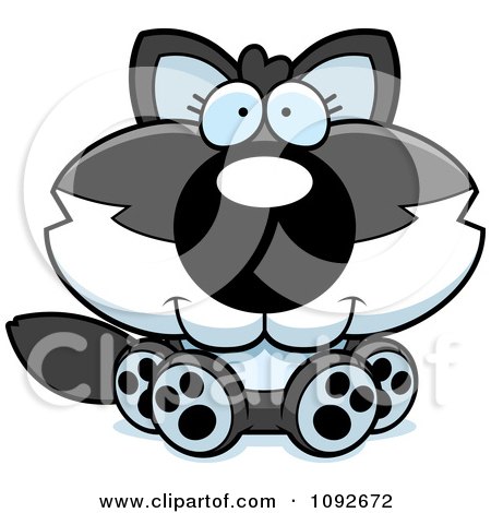 Clipart Cute Baby Wolf Sitting - Royalty Free Vector Illustration by Cory Thoman