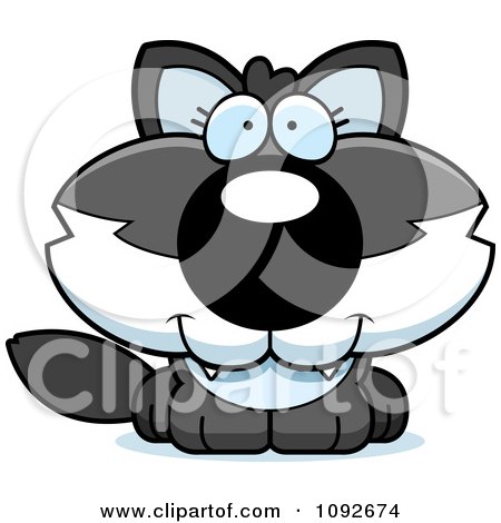 Clipart Cute Baby Wolf - Royalty Free Vector Illustration by Cory Thoman