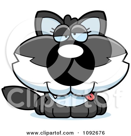 Clipart Goofy Baby Wolf - Royalty Free Vector Illustration by Cory Thoman