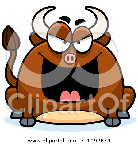 Clipart Chubby Evil Bull - Royalty Free Vector Illustration by Cory Thoman