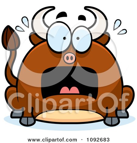 Clipart Chubby Stressed Bull - Royalty Free Vector Illustration by Cory Thoman