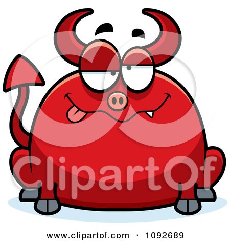 Clipart Chubby Drunk Devil - Royalty Free Vector Illustration by Cory Thoman