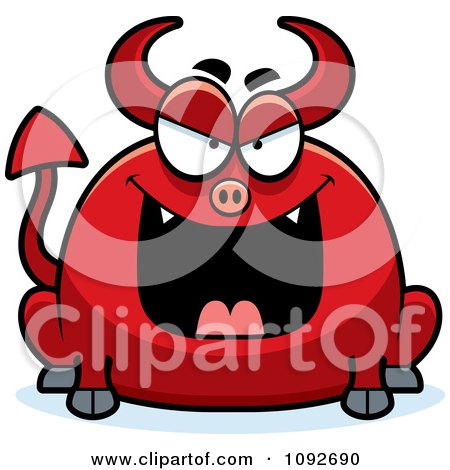 Clipart Chubby Evil Devil - Royalty Free Vector Illustration by Cory Thoman