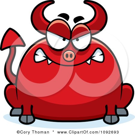 Clipart Chubby Mad Devil - Royalty Free Vector Illustration by Cory Thoman