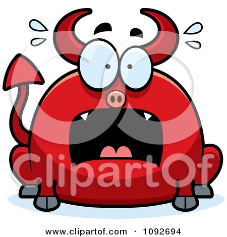 Clipart Chubby Panicking Devil - Royalty Free Vector Illustration by Cory Thoman