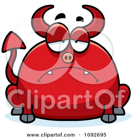 Clipart Chubby Sad Devil - Royalty Free Vector Illustration by Cory Thoman