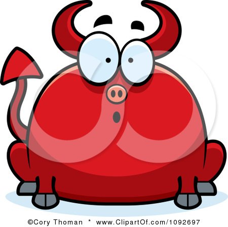 Clipart Chubby Surprised Devil - Royalty Free Vector Illustration by Cory Thoman