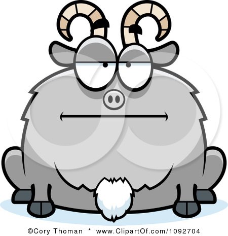 Clipart Chubby Bored Goat - Royalty Free Vector Illustration by Cory Thoman