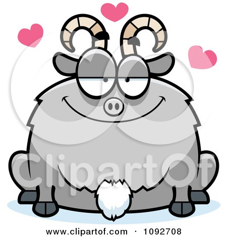 Clipart Chubby Goat In Love - Royalty Free Vector Illustration by Cory Thoman