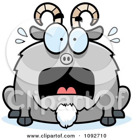 Clipart Chubby Scared Goat - Royalty Free Vector Illustration by Cory Thoman