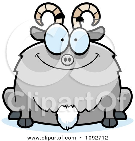 Clipart Chubby Smiling Goat - Royalty Free Vector Illustration by Cory Thoman