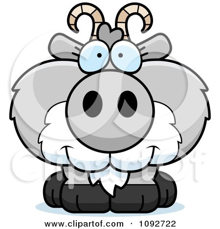 Clipart Cute Gray Goat - Royalty Free Vector Illustration by Cory Thoman