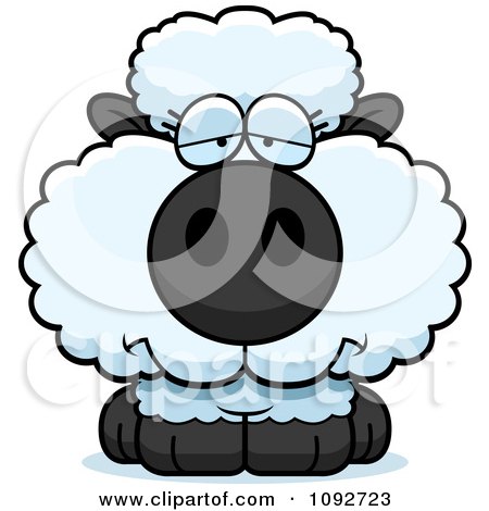Clipart Depressed Baby Sheep - Royalty Free Vector Illustration by Cory Thoman