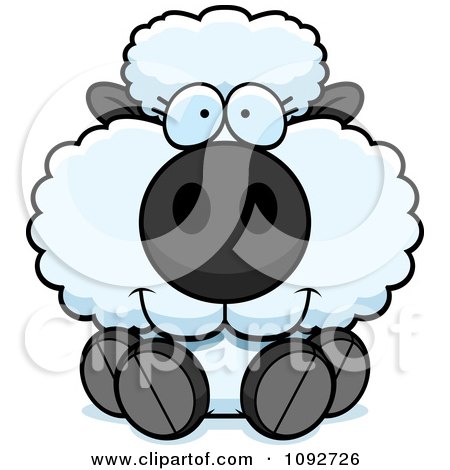 Clipart Cute Baby Sheep Sitting- Royalty Free Vector Illustration by Cory Thoman