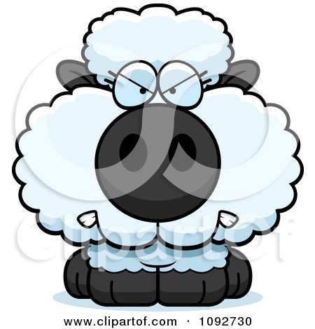 Clipart Mad Baby Sheep - Royalty Free Vector Illustration by Cory Thoman