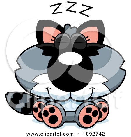 Clipart Cute Baby Raccoon Sleeping - Royalty Free Vector Illustration by Cory Thoman