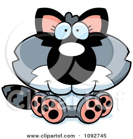 Clipart Cute Baby Raccoon Sitting - Royalty Free Vector Illustration by Cory Thoman