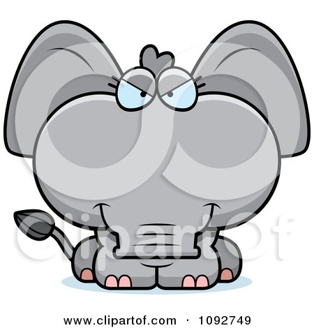Clipart Sly Baby Elephant - Royalty Free Vector Illustration by Cory Thoman