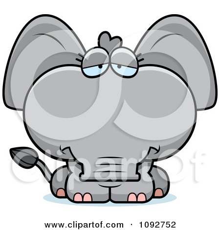 Clipart Depressed Baby Elephant - Royalty Free Vector Illustration by Cory Thoman